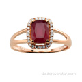 Natürliche Ruby Damen Ring 18k Gold Fingerring